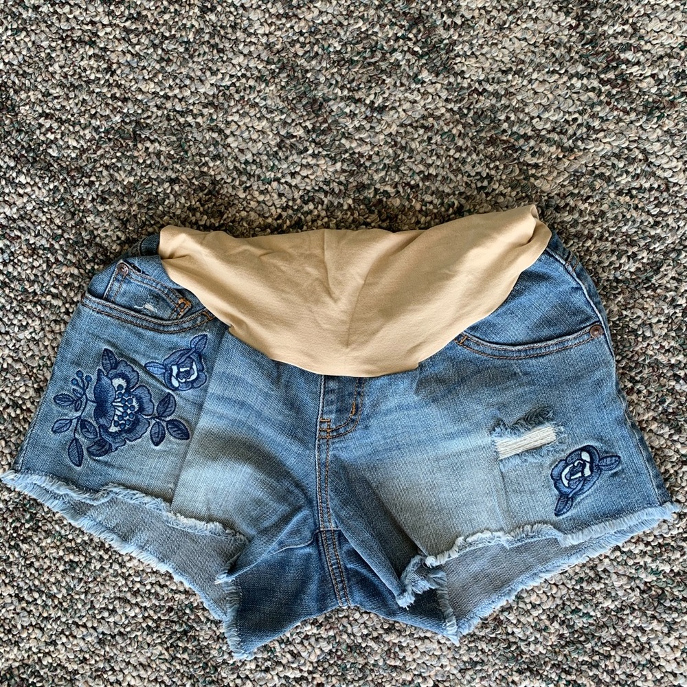 Maternity jean shorts